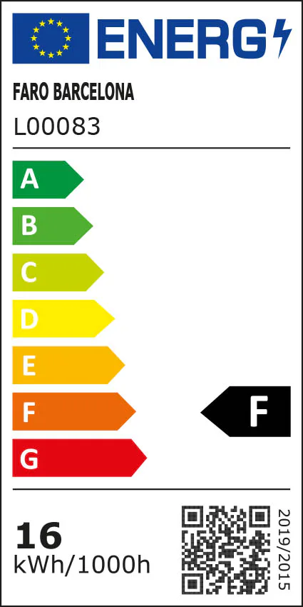 GIZA 650 Lámpara baliza color gris oscuro etiqueta energetica - FARO Barcelona