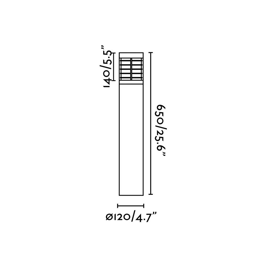 GIZA 650 Lámpara baliza color gris oscuro ficha tecnica - FARO Barcelona